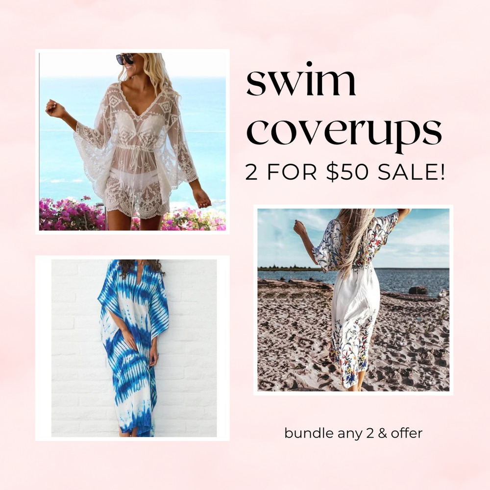 Tie Dye Caftan Beach Swim Coverup Maxi Dress - Picture 3 of 15